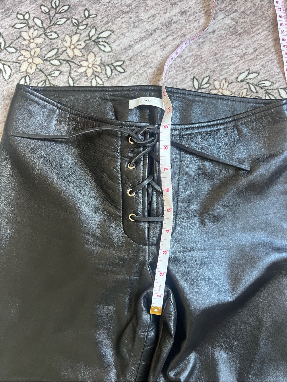 VINTAGE Naked Lambskin Barneys New York Black Straight-Leg Pants - Picture 2 of 8